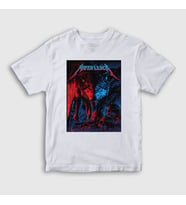 Presmono Unisex Çocuk Beyaz Wolf Metallica T-Shirt 68017tt