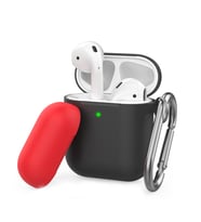 AirPods Kılıf 1-2 Nesil Mat Silikon Kılıf Kemer Klipsli Kapak Hediyeli PT46