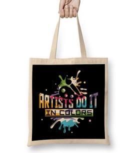 Funny Artist Do It In Color Abstract Art Pun Bez Çanta Uzun Saplı