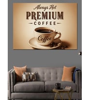 Premium Kahve Vintage Afiş Dekoratif Kanvas - Mdf Ahşap Tablo