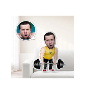 Kişiye Özel Halterci Sporcu Şekilli Oyuncak Yastık