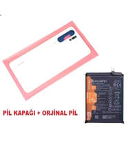 Tkgz Huawei Uyumlu P30 PRO Arka Kapak Batarya Pil Kapağı + PİL (CAM) BEYAZ