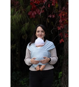 -%100 Pamuk - Wrap - Bebek Taşıma Şalı (Mavi, 450cm x50cm)