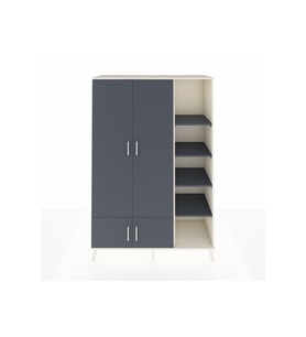 Hyperion Gardrop 6 Raflı 4 Kapaklı Tek Askılı 132x44x195 Aytaşı-Antrasit