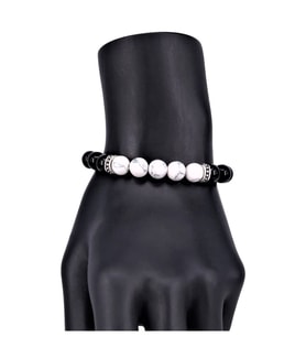 Şık Tasarım Beyaz Renk Jade Doğal Taşlı Bileklik  Handmade