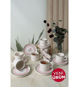Keramika Rose Line Stackable Çay Takımı 12 Parça 6 Kişilik 22910-12