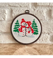Seretamin Handmade Kardan Adam Kanaviçe Nakışlı Duvar Süsü