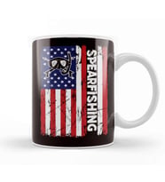 Spearfishing American US Flag Spearfisher Speargun Spear Kupa Bardak Porselen