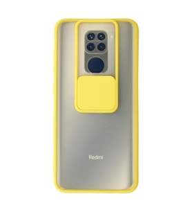 Xiaomi Redmi Note 9 Kılıf Palm Buzlu Kamera Sürgülü Silikon - Sarı