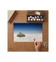 Gükyüzündeki Şehir - Binalar - Bulut Tasarımı 240 parça Ahşap Puzzle Ahşap Kutuda MP00117
