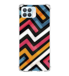 PrintiFy Oppo Reno 4 lite Uyumlu Köşe Korumalı Labirent Grafiti Tasarımlı Şeffaf Silikon Kılıf