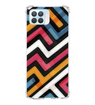 PrintiFy Oppo Reno 4 lite Uyumlu Köşe Korumalı Labirent Grafiti Tasarımlı Şeffaf Silikon Kılıf