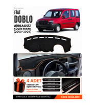 FIAT DOBLO (2000-2008) AİRBAGSİZ KÜÇÜK EKRAN Uyumlu Torpido Örtüsü Torpido Kılıfı - Siyah Kahverengi