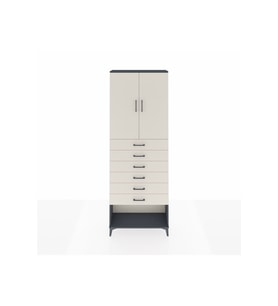 Arges Dolap 3 Raflı 6 Çekmeceli 2 Kapaklı 88x30x243 Antrasit-Aytaşı