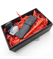 Scrikss İkili Kalem Kılıfı + 419 Kırmızı Dolma Kalem + Pelikan Mürekkep Hediyelik Set - SVG197 İsme Özel Defter Kalem Kutulu Set