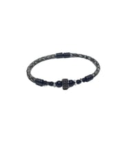 JTSS26BLK1774 PASLANMAZ ÇELİK BİLEZİK HAKİKİ DERİ KAPLAMA ZİRKON ONYX VE HEMATİT DOĞALTAŞLI GARANTİLİ JANTİ BİLEKLİK