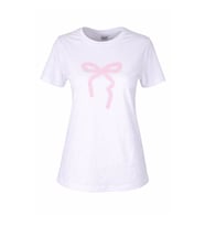 Trender Kurdele O Yaka Relaxed Fit Beyaz Kadın T-Shirt 26YDT1000015