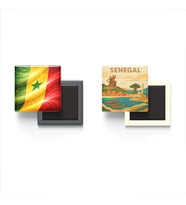 Buzdolap Magnetleri - Senegal Bayrağı ve Paper Cut Tema - 2'li Set Magneti