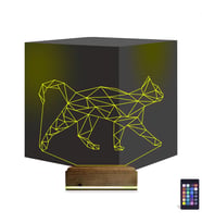 Luvivia Kedi Polygonal Tasarım 3D Lamba - Masa Gece Lambası