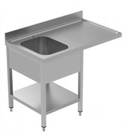 Electrolux Professional Tezgahaltı Bulaşık Makinesi Tezgahı, 1 Evye (500x500 Mm) & Sağ Tarafta Süzdürme, Taban Raflı - 1200 Mm, Plus GLR1DSXPLS