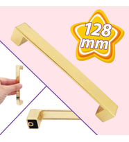 Bihter Düz Kulp 128 mm Altın Mutfak Kulpu Çekmece Dolap Kapak Kulbu Metal  Mobilya Dolabı Kulpları