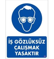 İş Koruyucu Takınız Uyarı Levhası 25x35 KOD:3