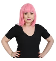 Küt Kahküllü Fiber Sen Peruk / Şeker Pembe