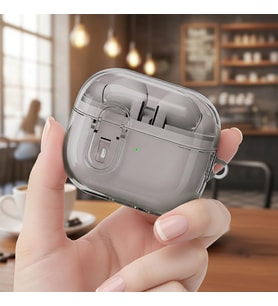 Samsung Galaxy Buds 3 Kılıf Güvenli Kilitli Koruma Kılıfı Füme