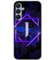 Galaxy A35 Kılıf HD Desen Baskılı Kılıf - Dark Neon Yaprak I Harfi