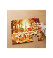Sonbahar Ormanı Tasarımlı 24 Parça Ahşap Çocuk Puzzle