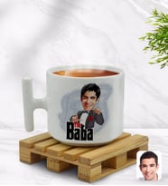 BK Gift Kişiye Özel Baba Godfather Karikatürlü T Kulplu Beyaz Middle Kupa Bardak-7