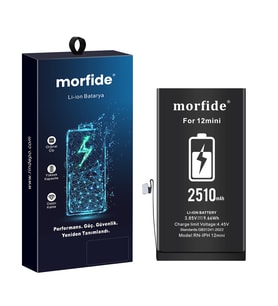 Apple iPhone 12 Mini Uyumlu 2510mAh Yüksek Kapasiteli Batarya - Gelişmiş Akıllı Chip - Pil Sağlığı Destekli - Morfide M-Max