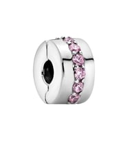 Nur Silver Pembe taşlı Gümüş Charm NUR-BL00240