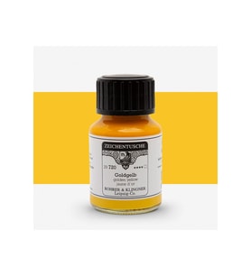 Rohrer&Klingner Kaligrafi mürekkebi Zeichentusche 29-airbrush-fırça-divit 50ml-720-golden yellow