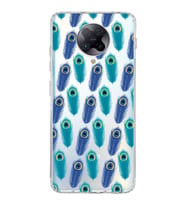 PrintiFy Xiaomi Poco F2 Pro ile Uyumlu 1mm Slim Fit Nazar Boncuğu 4 Baskılı Şeffaf  Kılıf