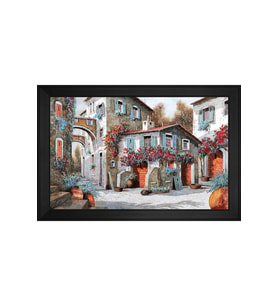 Manzara Temalı Kanvas Tablo 50 x 70 cm Siyah Çerçeve