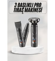 Northcity Yüksek Performanslı 3 Başlıklı Profesyonel Şarjlı Islak ve Kuru Tıraş Makinesi - Saç, Sakal ve Burun Temizliği