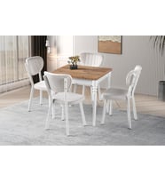 Pınar Star Açılır Mutfak Masa Sandalye Takımı 70x80 (Beyaz)
