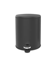 Şık Çelik Çöp Kovası, 6 Litre, Yumuşak Kapanma, Pedallı, Mat Siyah