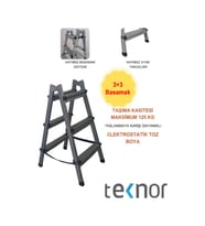 Çift Taraflı Dayanıklı 3+3 Metal Basamaklı Merdiven