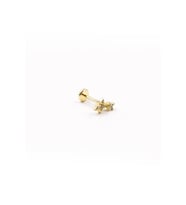 Zirkon Taşlı Yıldız Model Tragus Helix Piercing – Gold  Anti Alerjik, Kararma Yapmaz