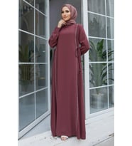Yandan Bağlamalı Elbise - Gül Kurusu