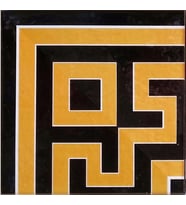 Armada Çini 20x20 cm KSK 71 Zincir Desenli İznik Çini Bordür Köşesi