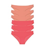 Mulvxbrf Brf02 6 Adet Süper Eko Set Likralı Kadın Slip Külot Pudra Fuşya (Mulvix)