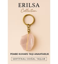 Sertifikalı Pembe Kuvars Taşı Anahtarlık - Sevgi ve Şefkat Taşı (Çok Renkli)