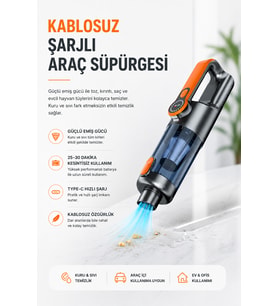 Yüksek Emiş Güçlü Taşınabilir Araç Süpürgesi
