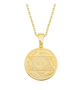?Gümüş Gold Süleyman Mührü Kolye