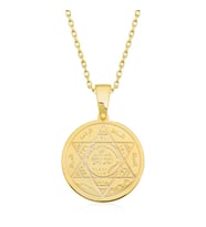 ?Gümüş Gold Süleyman Mührü Kolye