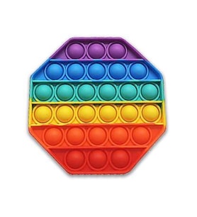 Pop It Duyusal Zihinsel Oyuncak  ( Rainbow Renk, Sekizgen ) (Karışık)