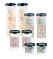 Tupperware Oval Yuvarlak Siyah 8 li Set ESC